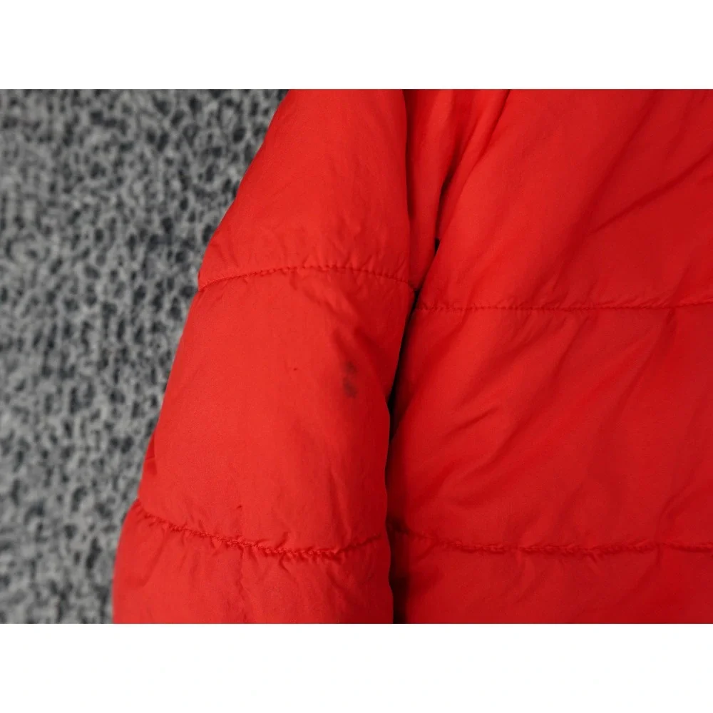 The North Face Reversible Puffer Jacket Mens S Youth XL Red Burgundy Good Quilt